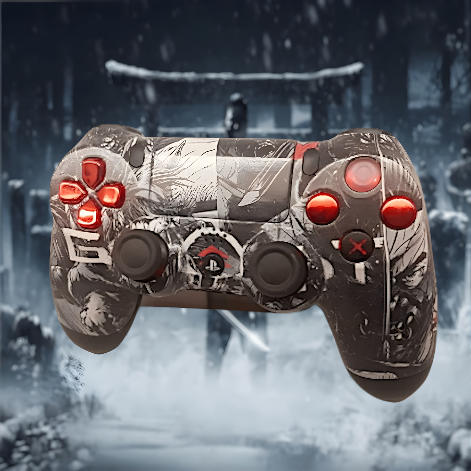 ghost of tsushima personalised ps4 controller
